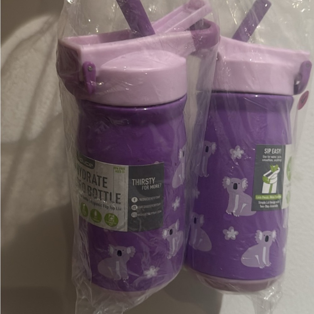 Target Purple Kids Water Bottle Set